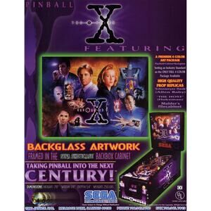 The X FILES Pinball FLYER 1997 Original Skully Mulder David Duchovny Aliens